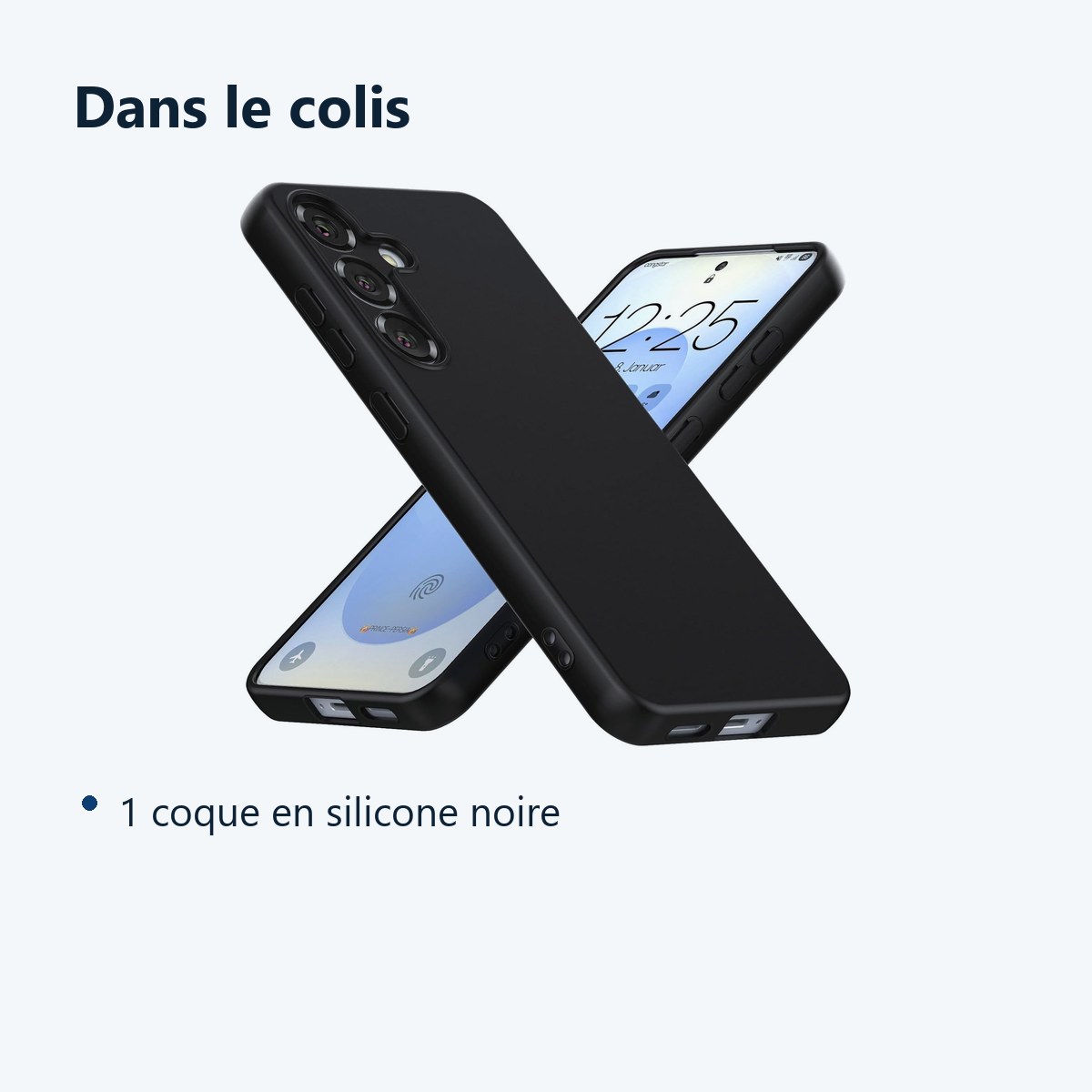 Contenu du colis – Coque Pour Samsung Galaxy S25 Silicone Noir