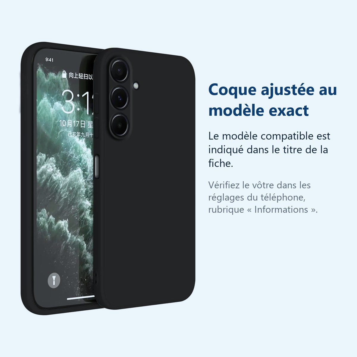 Accessoire ajusté au modèle exact – Coque Pour Samsung Galaxy S25 FE Silicone Noir