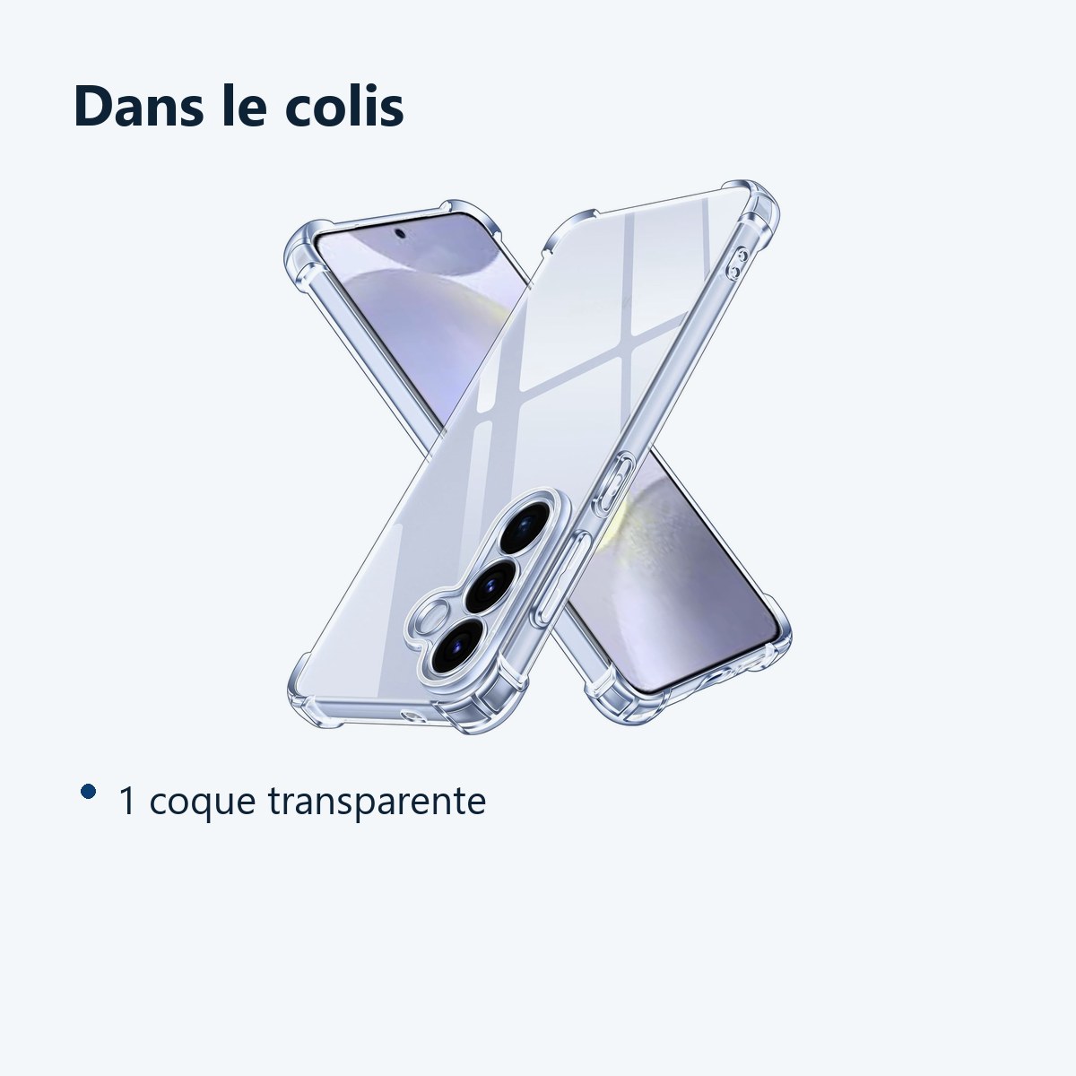 Contenu du colis – Coque Pour Samsung Galaxy S26 Silicone Transparente Angles Renforces