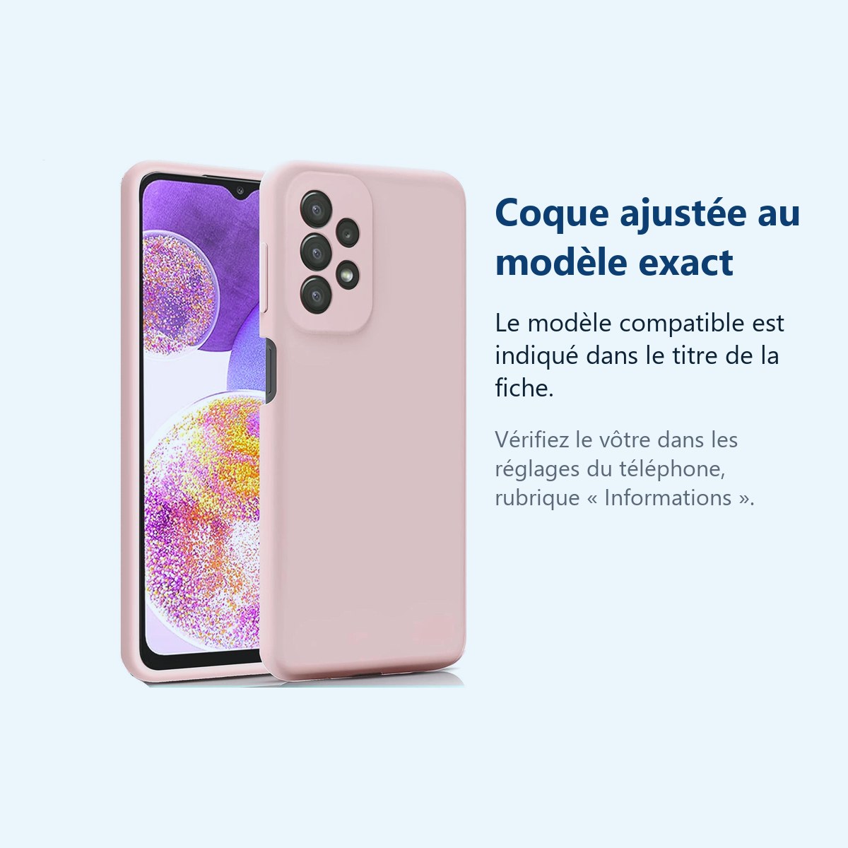 Accessoire ajusté au modèle exact – Coque Silicone Rose Pour Samsung A23 5G