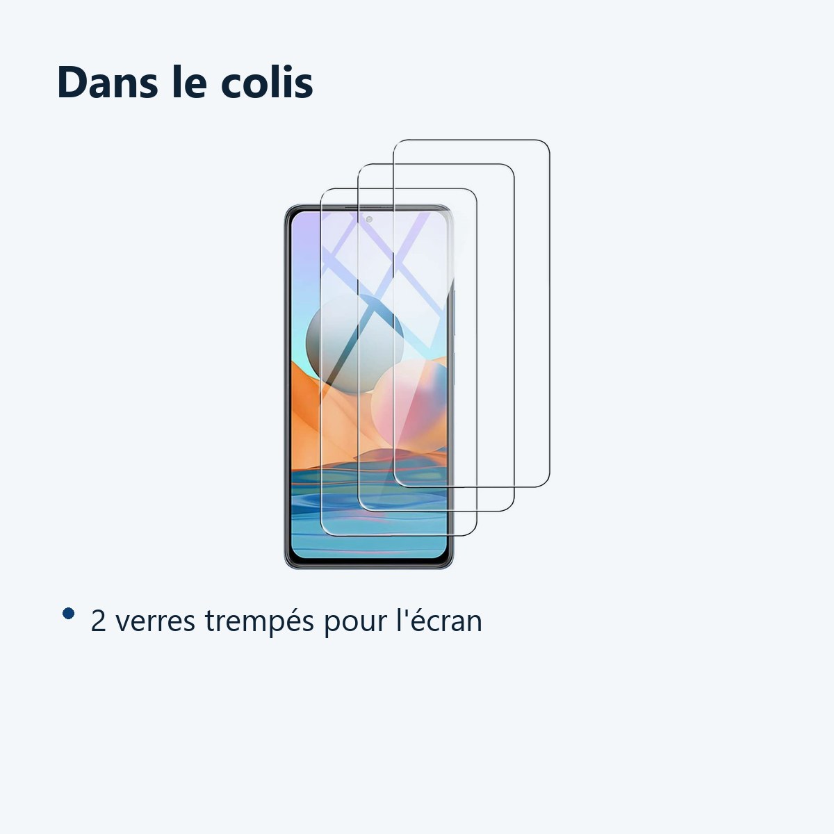 Contenu du colis – Verres Trempes X3 Pour Xiaomi Note 10 5G