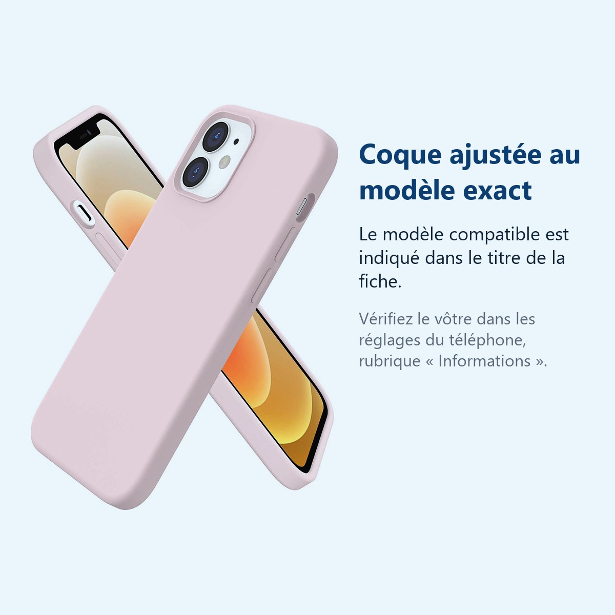 Accessoire ajusté au modèle exact – Coque Silicone Rose Pour iPhone 13 Pro