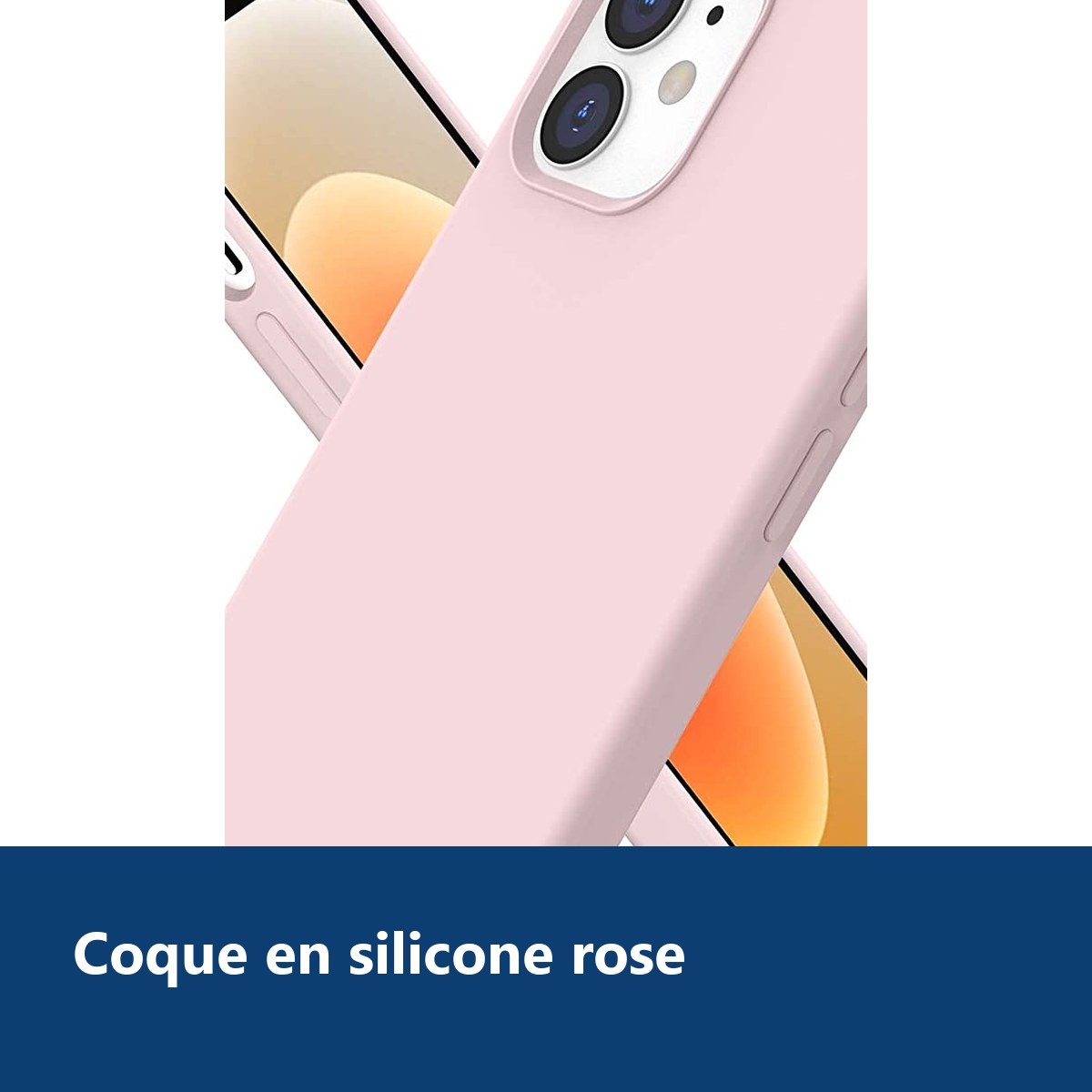 Vue de détail – Coque Silicone Rose Pour iPhone 13 Pro