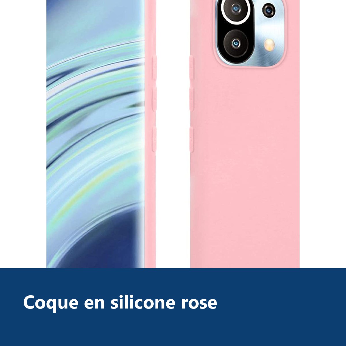 Vue de détail – Coque Silicone Rose Pour Xiaomi Mi 11