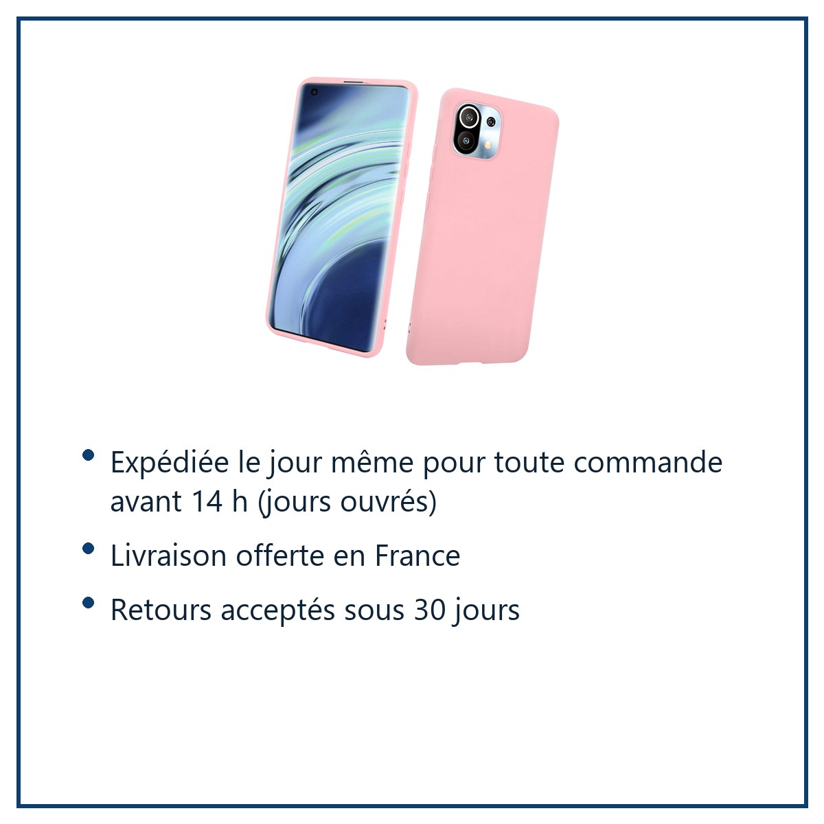 Expédition le jour même, livraison offerte, retours sous 30 jours – Coque Silicone Rose Pour Xiaomi Mi 11