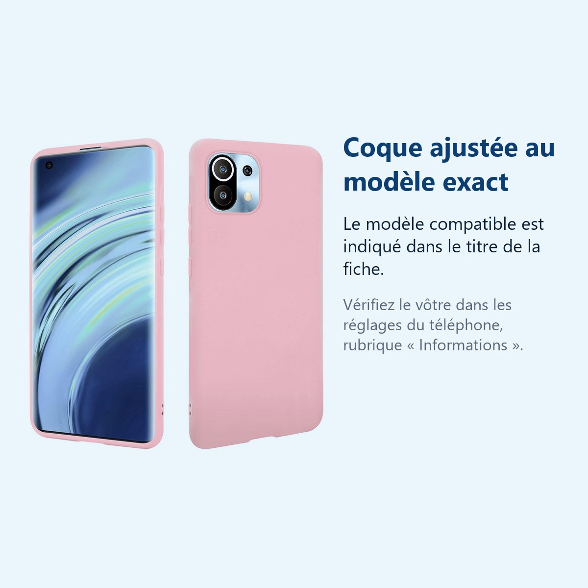 Accessoire ajusté au modèle exact – Coque Silicone Rose Pour Xiaomi Mi 11i