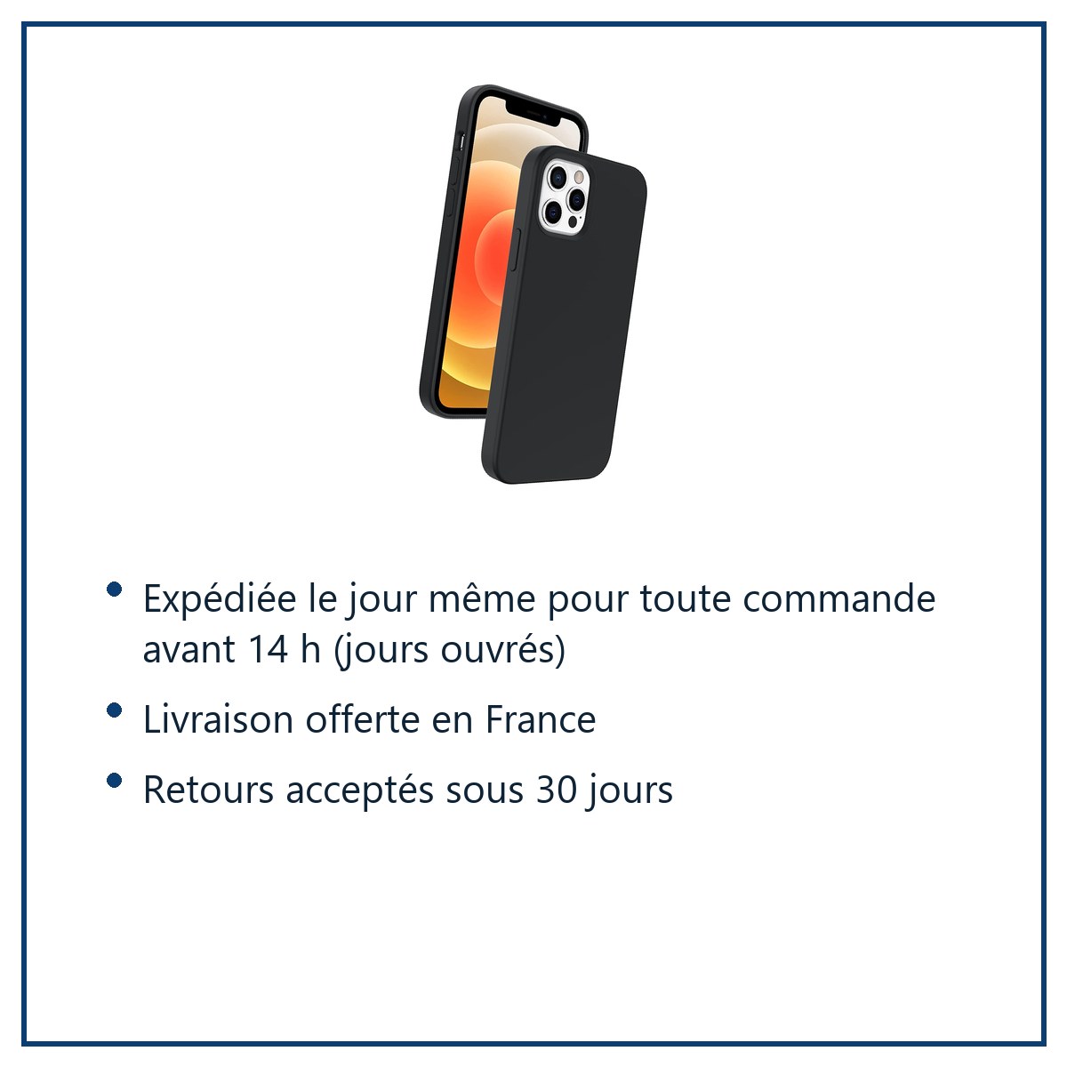 Expédition le jour même, livraison offerte, retours sous 30 jours – Coque Silicone Noire Pour iPhone 12 / iPhone 12 Pro