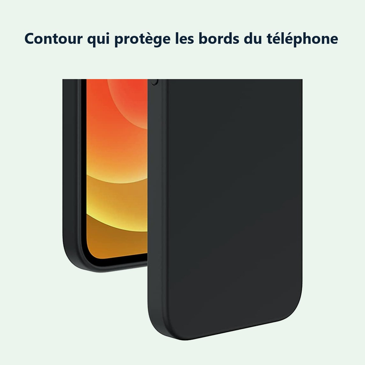 Contour qui protège les bords – Coque Silicone Noire Pour iPhone 12 / iPhone 12 Pro