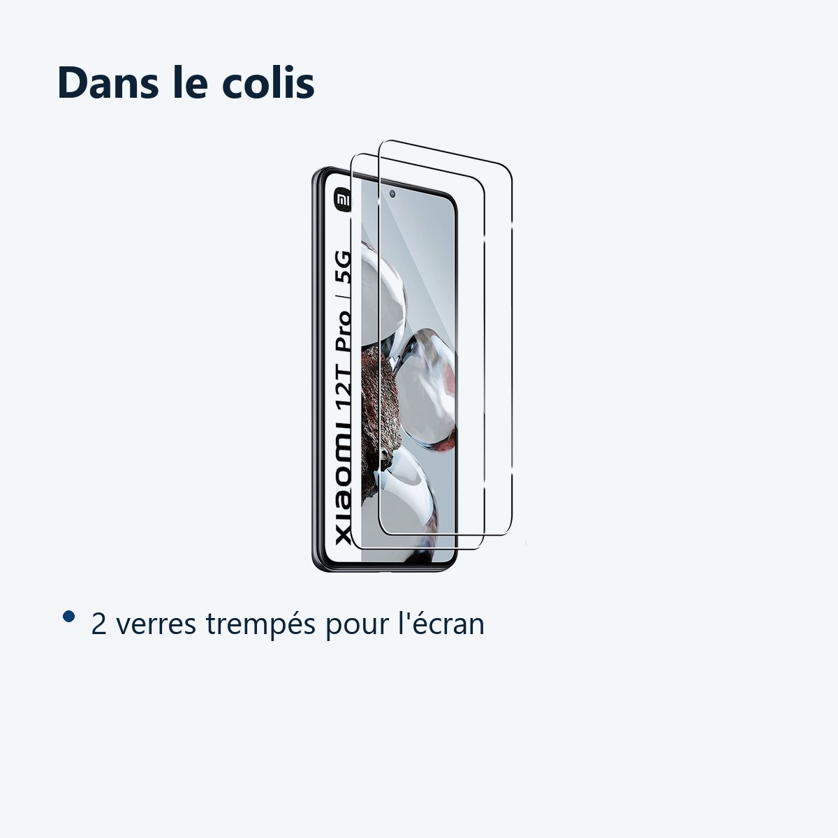 Contenu du colis – X2 Verres Trempes Pour Xiaomi 12T Pro 5G