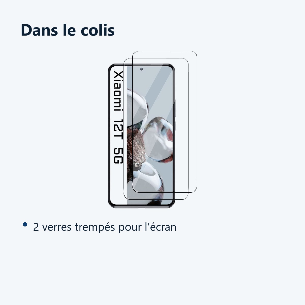 Contenu du colis – X2 Verres Trempes Pour Xiaomi 12T 5G
