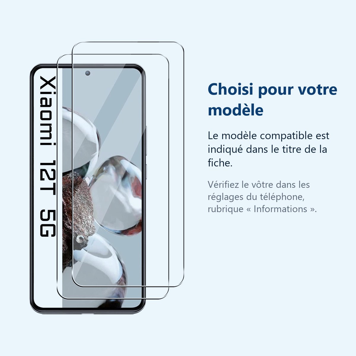 Accessoire ajusté au modèle exact – X2 Verres Trempes Pour Xiaomi 12T 5G