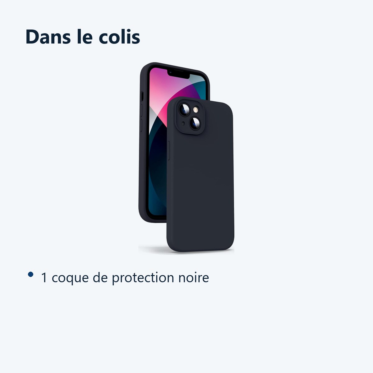 Contenu du colis – Coque Noir pour iPhone 13 Mini (5,4 pouces)