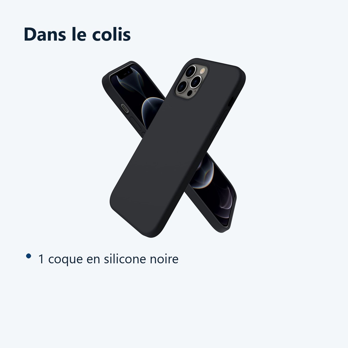 Contenu du colis – Coque Pour iPhone 12 - 12 Pro Silicone Noire