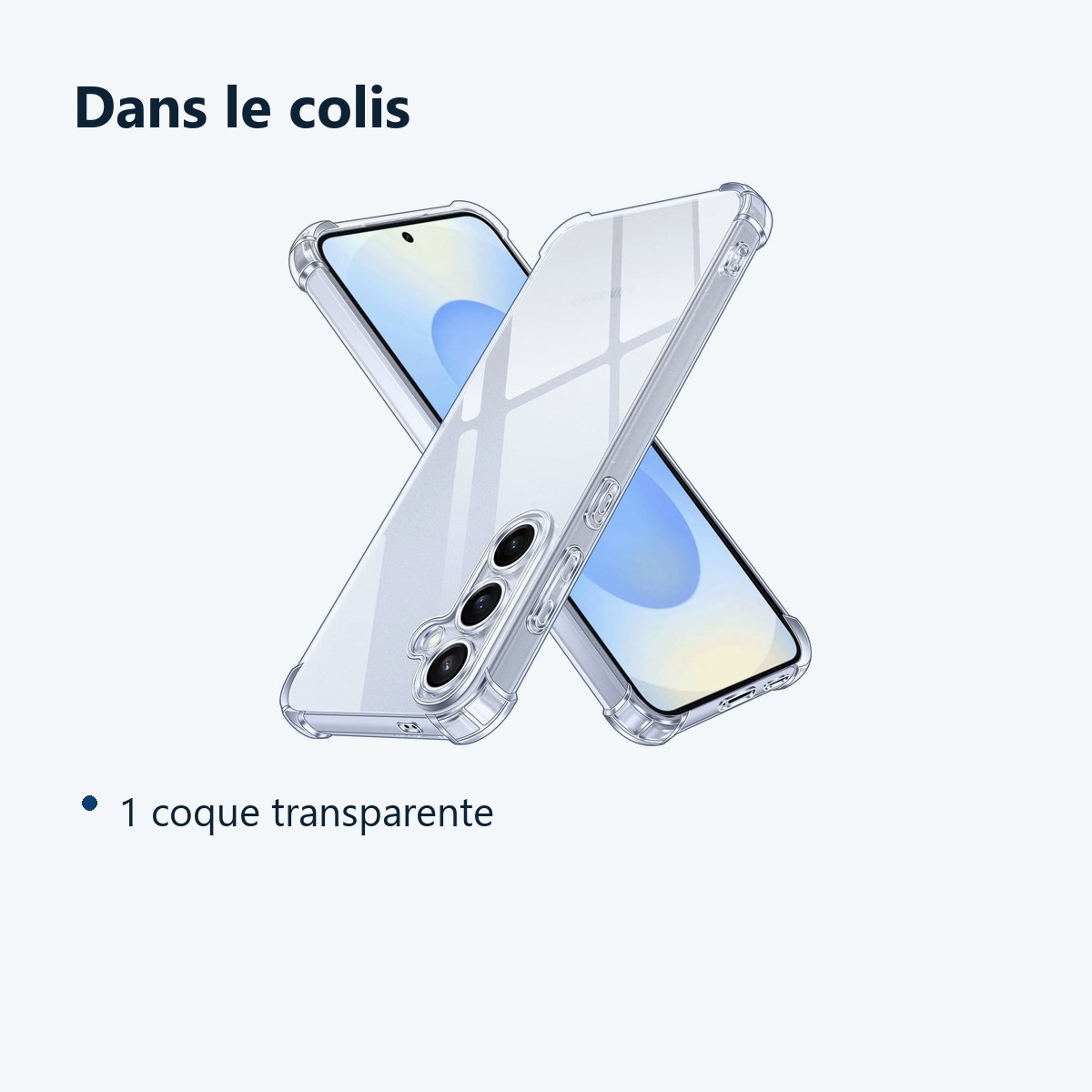 Contenu du colis – Coque Pour Samsung Galaxy S25 Silicone Transparente Angles Renforces