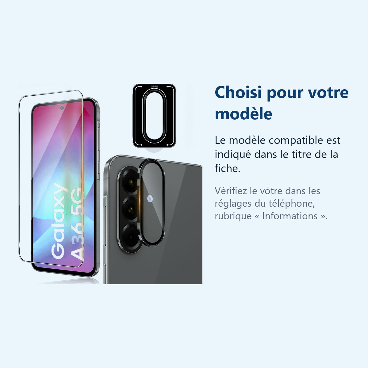 Accessoire ajusté au modèle exact – Verre Trempe et Protection Camera Arriere Transparent Pour Samsung Galaxy A36