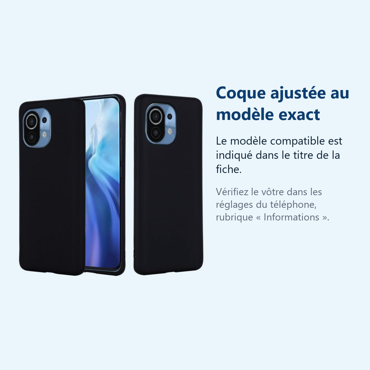 Accessoire ajusté au modèle exact – Coque Silicone Noire Pour Xiaomi Mi 11i