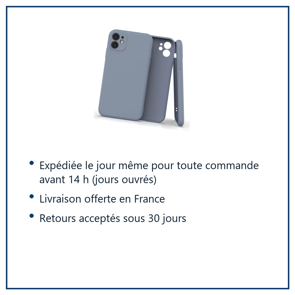 Expédition le jour même, livraison offerte, retours sous 30 jours – Coque Silicone Pour iPhone 13 Couleur Gris Protection Ob