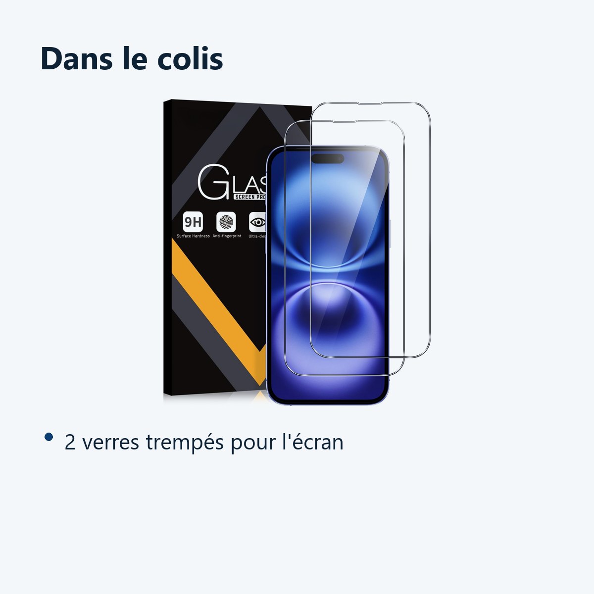 Contenu du colis – Verres Trempes X2 Pour iPhone 16
