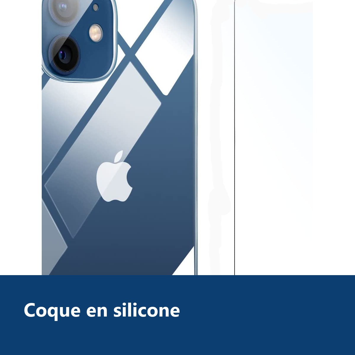 Vue de détail – Coque Silicone Transparent Pour iPhone 12 / iPhone 12 Pro + Verre Trempe