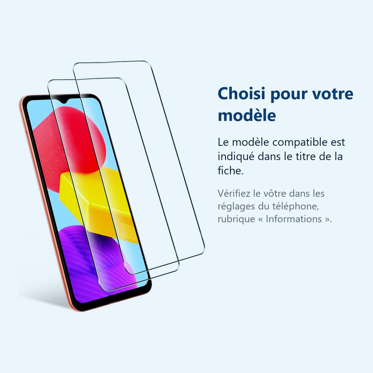 Accessoire ajusté au modèle exact – Verres Trempes X2 Pour Samsung Galaxy M13 4G / M23 5G