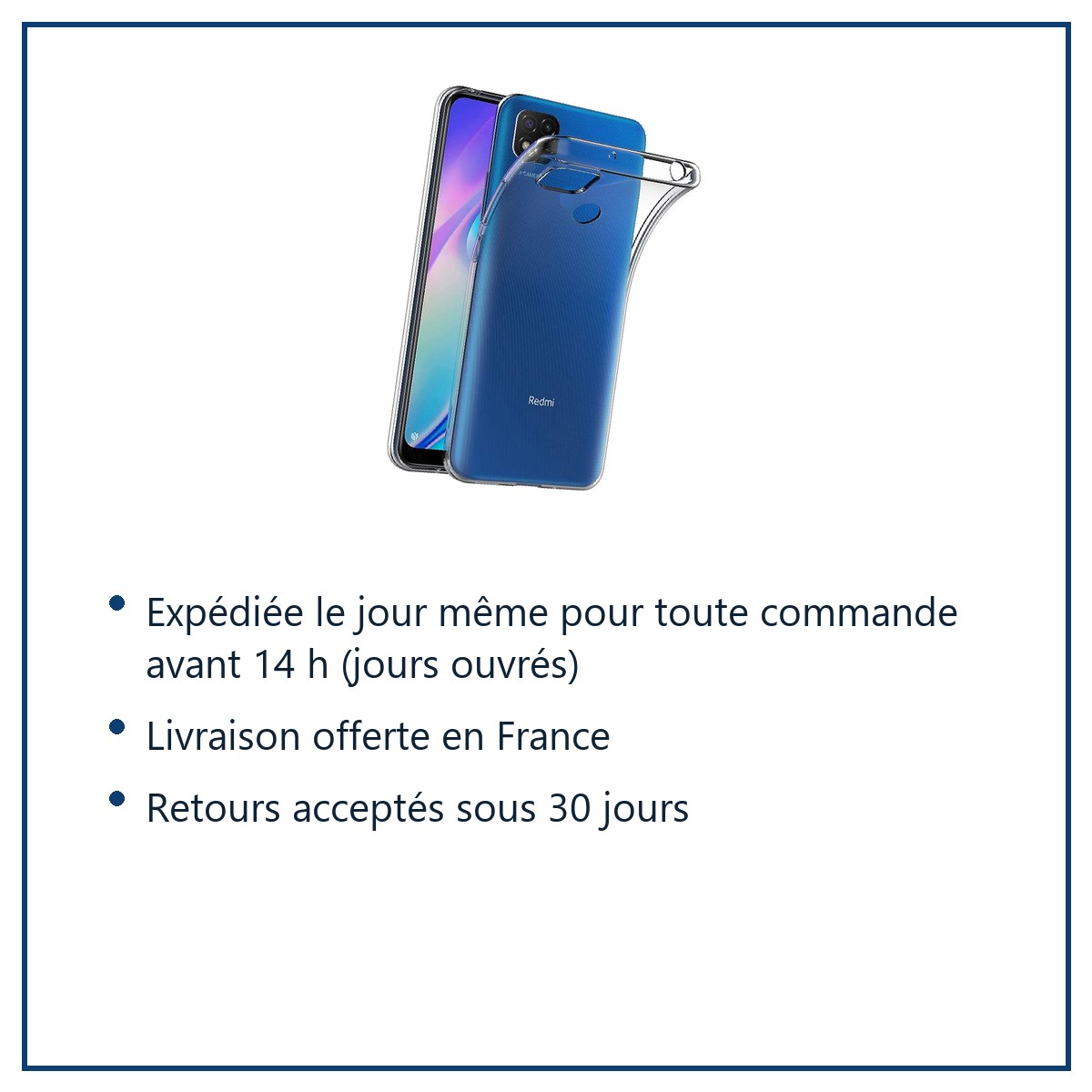 Expédition le jour même, livraison offerte, retours sous 30 jours – Coque Silicone Transparente Pour Xiaomi Redmi 9C