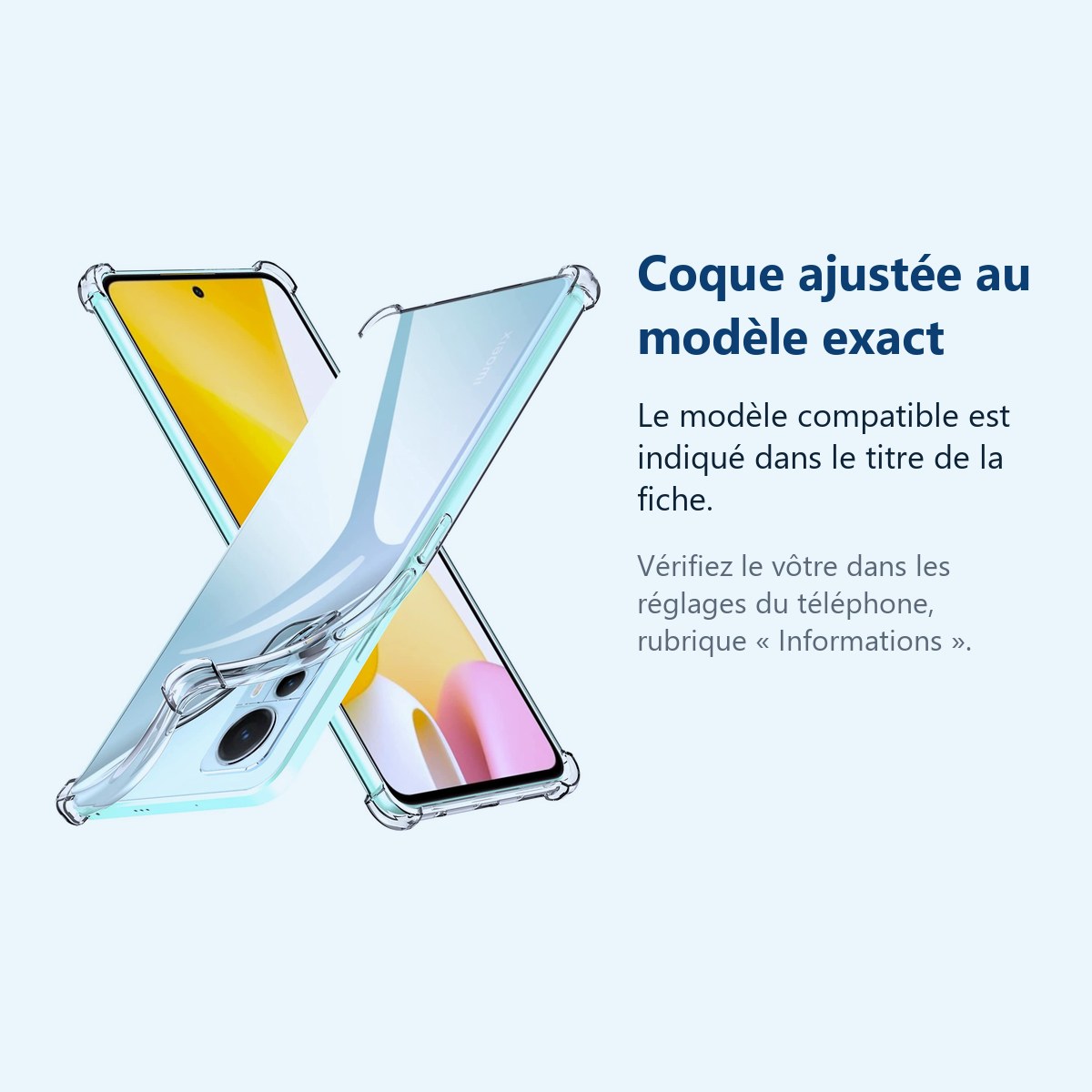 Accessoire ajusté au modèle exact – Coque Silicone Angles Renforces Pour Xiaomi 12 Lite