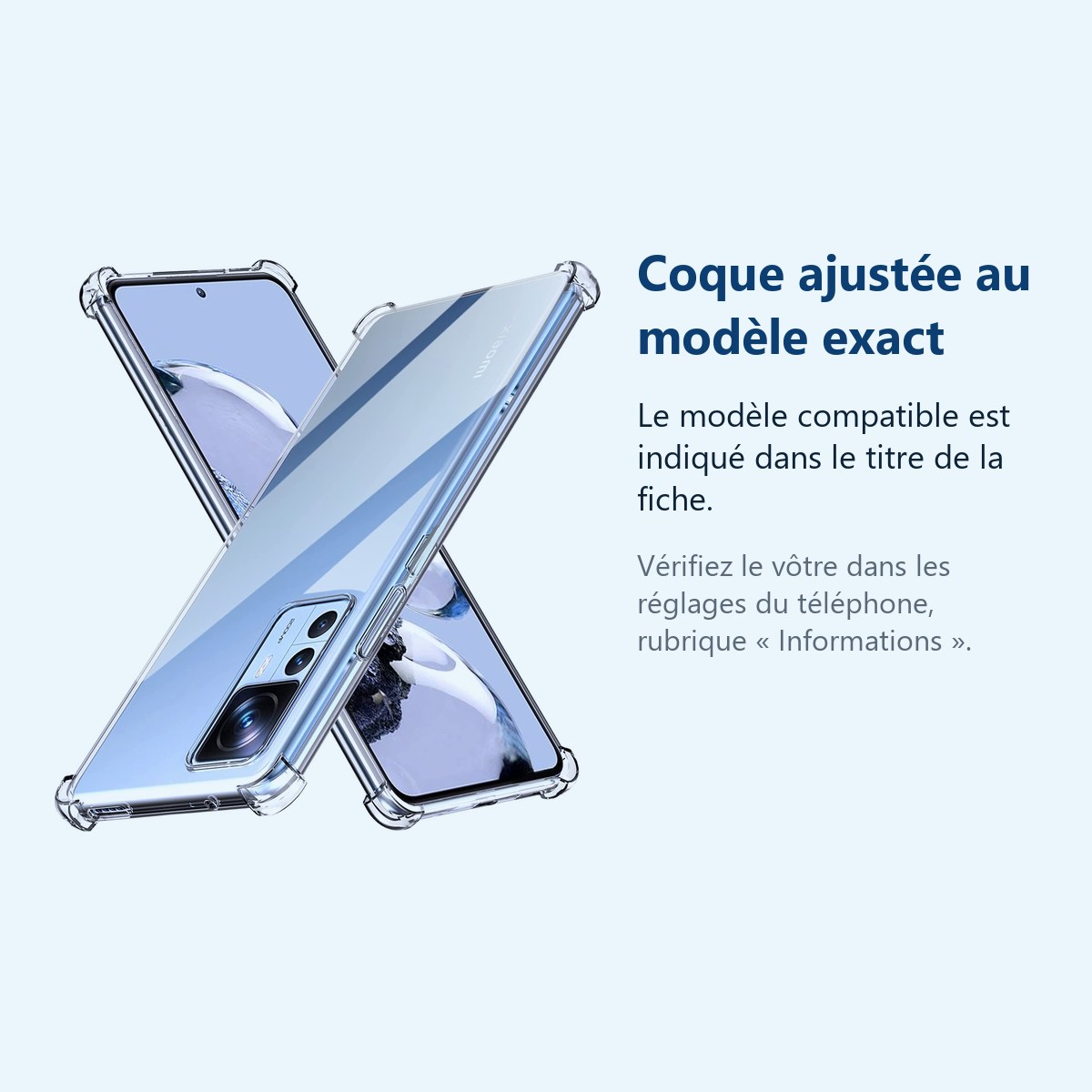 Accessoire ajusté au modèle exact – Coque Silicone Angles Renforces Pour Xiaomi 12T Pro 5G