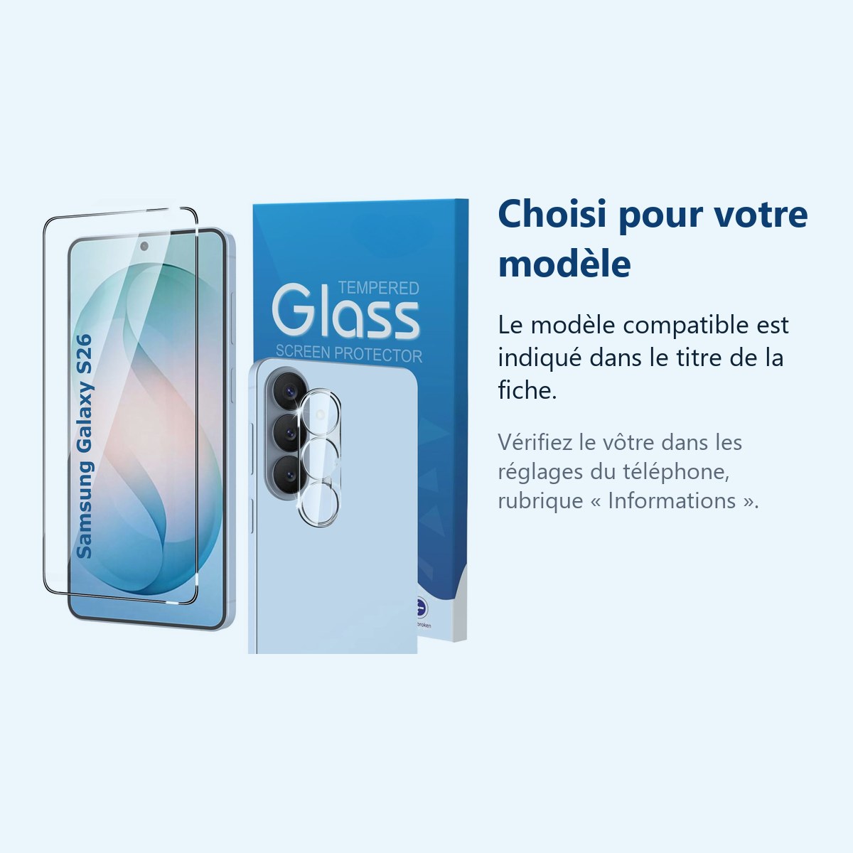 Accessoire ajusté au modèle exact – Verre Trempe et Protection Camera Arriere Pour Samsung Galaxy S26