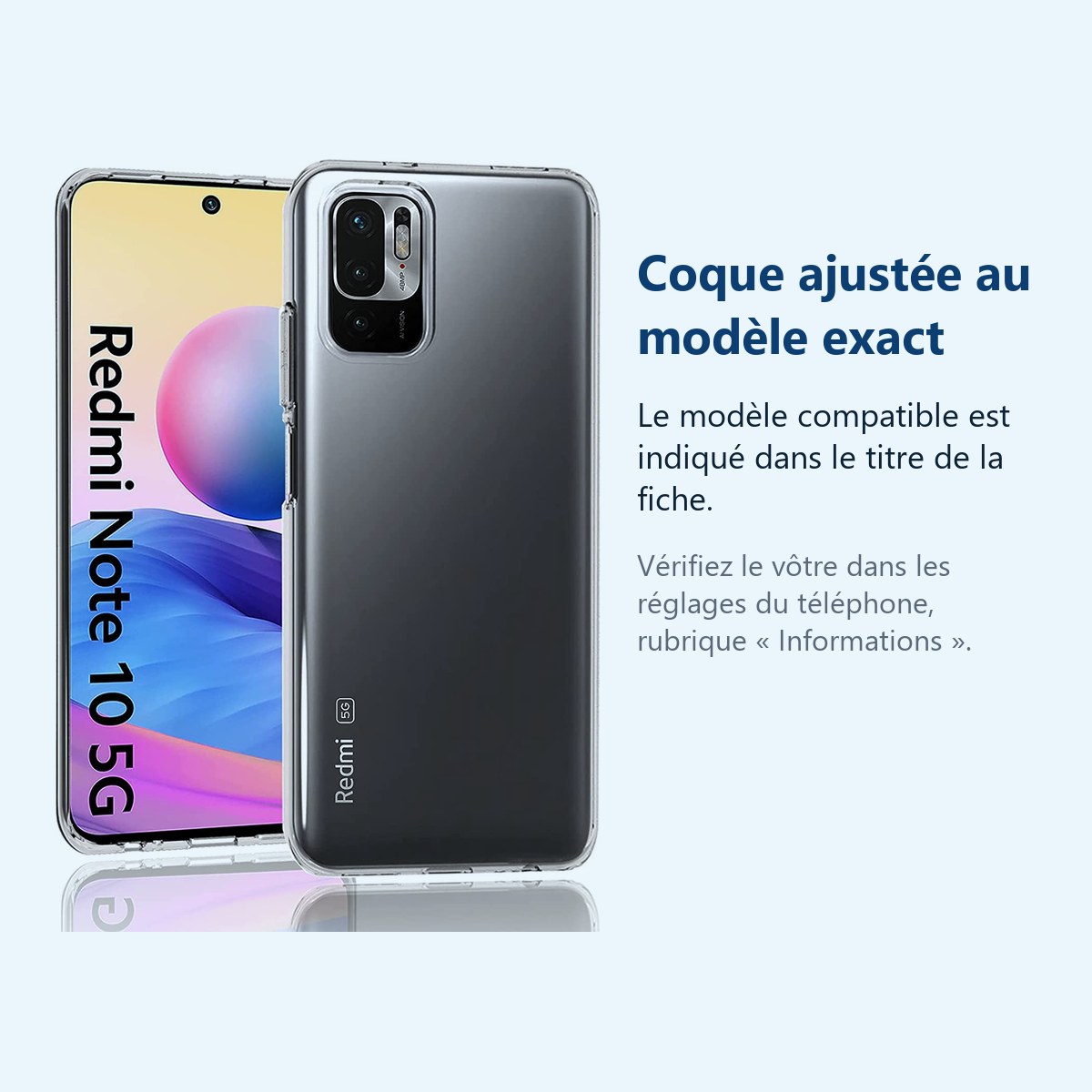 Accessoire ajusté au modèle exact – Coque Silicone Transparente Pour Xiaomi Note 10 5G