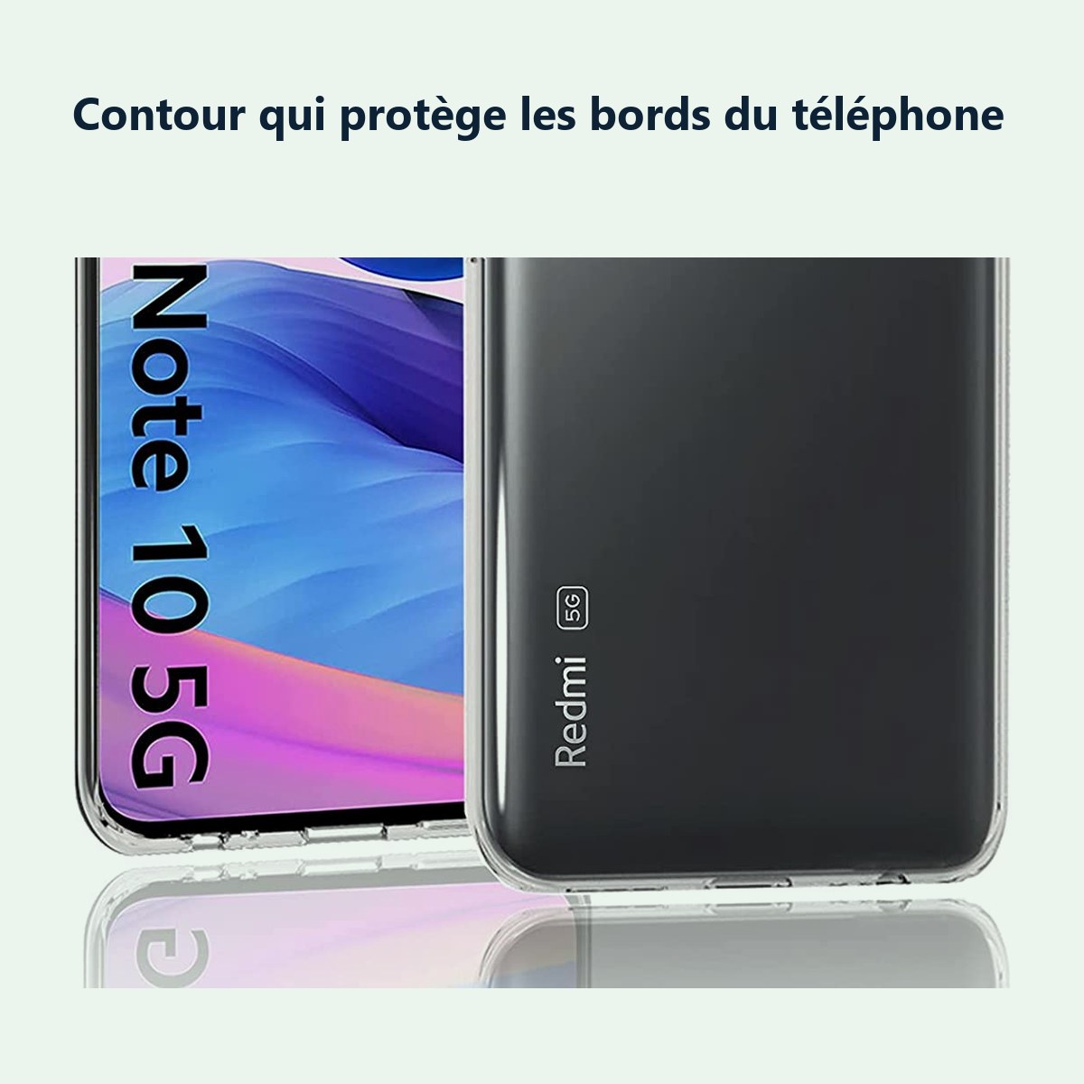 Contour qui protège les bords – Coque Silicone Transparente Pour Xiaomi Note 10 5G