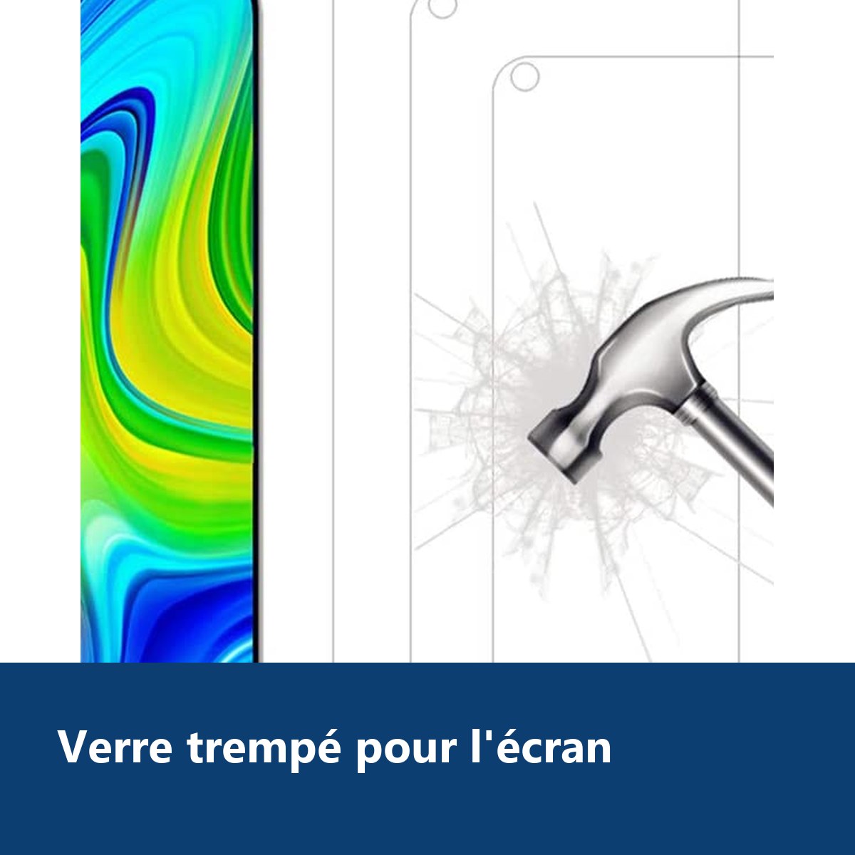 Vue de détail – Verres Trempés X3 pour Xiaomi Redmi Note 9