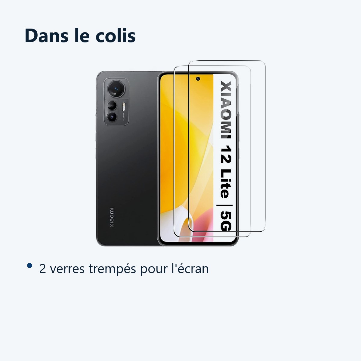 Contenu du colis – X2 Verres Trempes Pour Xiaomi 12 Lite