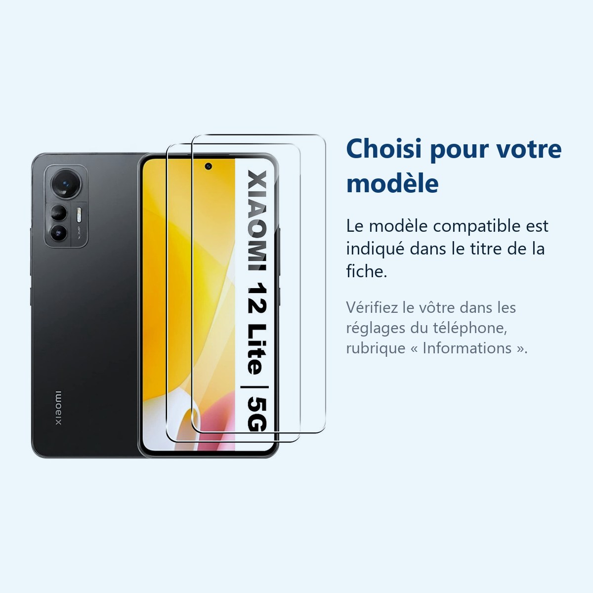 Accessoire ajusté au modèle exact – X2 Verres Trempes Pour Xiaomi 12 Lite