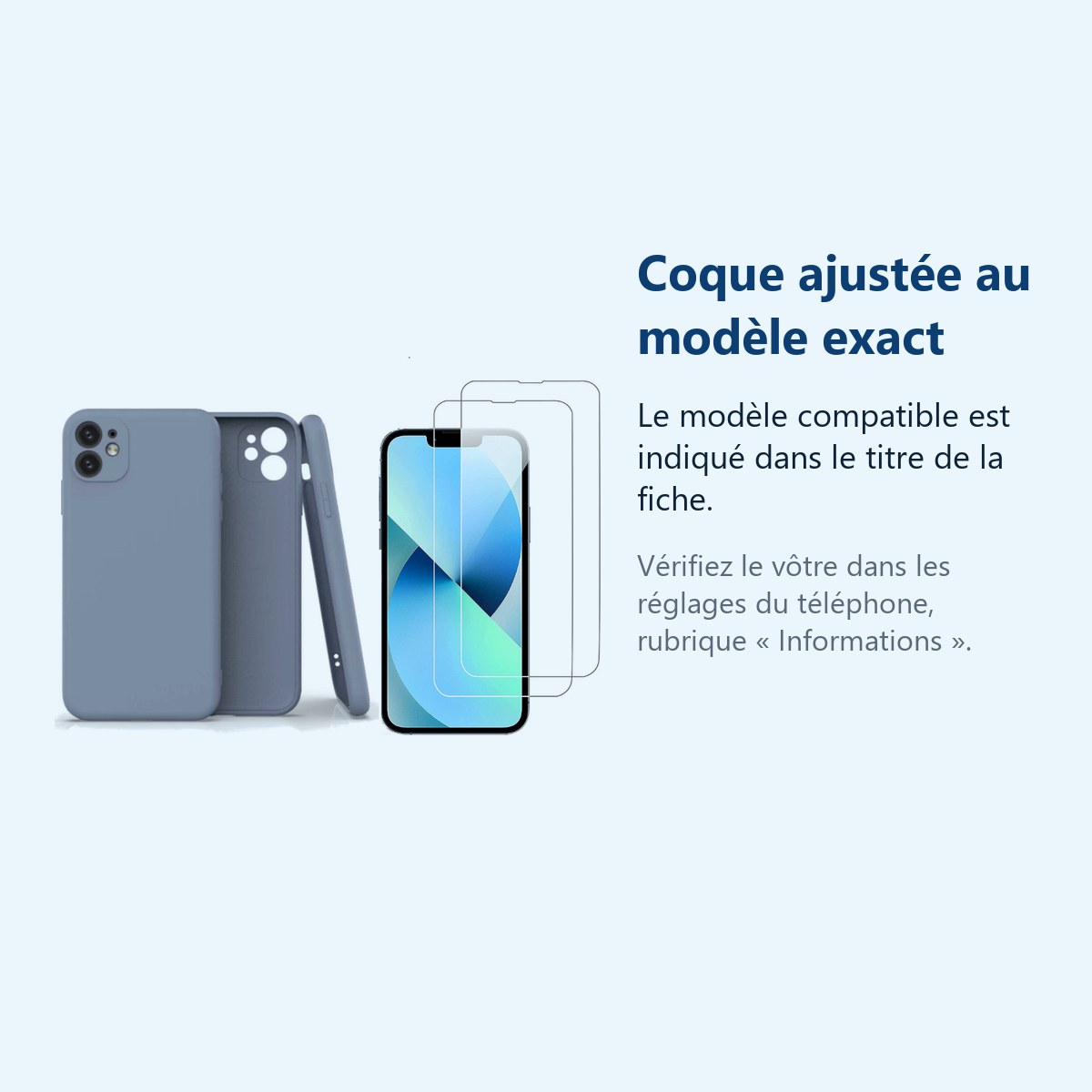 Accessoire ajusté au modèle exact – Coque Silicone Pour iPhone 12 / iPhone 12 Pro Couleur Gris Protection Objectif Appareil P
