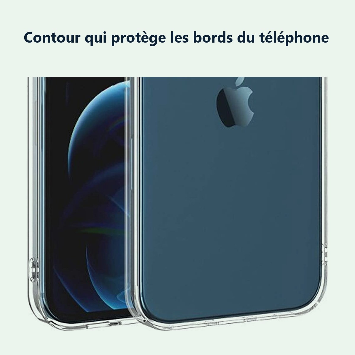 Contour qui protège les bords – Coque Silicone Transparent Pour iPhone 12 / iPhone 12 Pro