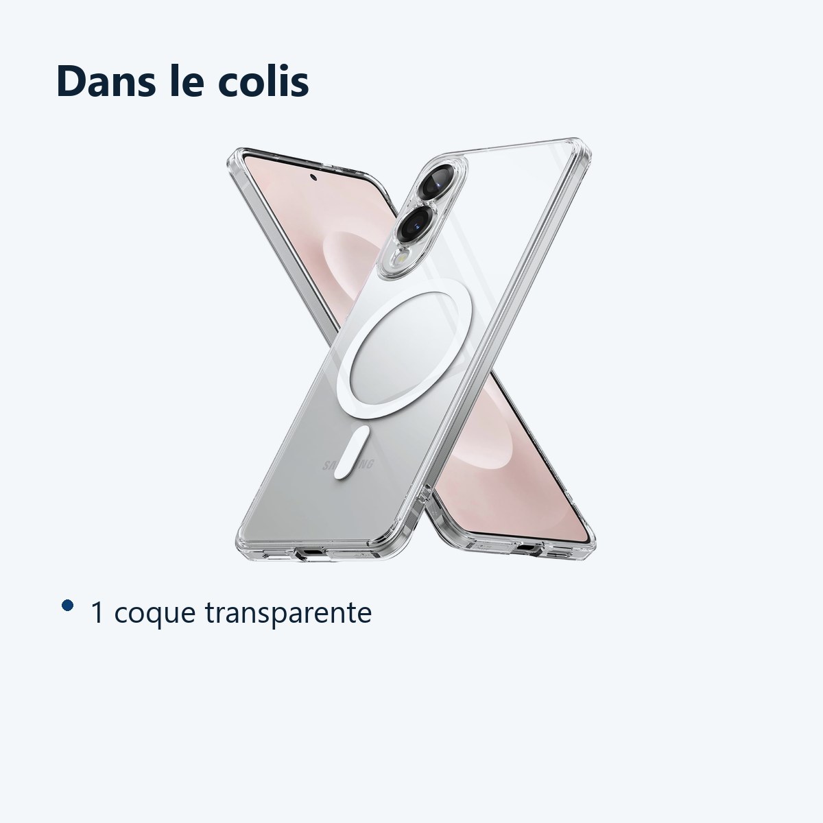 Contenu du colis – Coque Silicone Transparente Compatible Magsafe Pour Samsung Galaxy S25 Edge