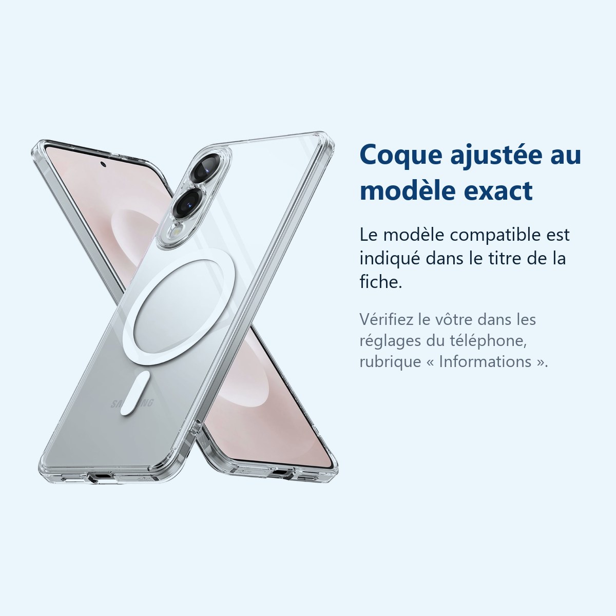 Accessoire ajusté au modèle exact – Coque Silicone Transparente Compatible Magsafe Pour Samsung Galaxy S25 Edge