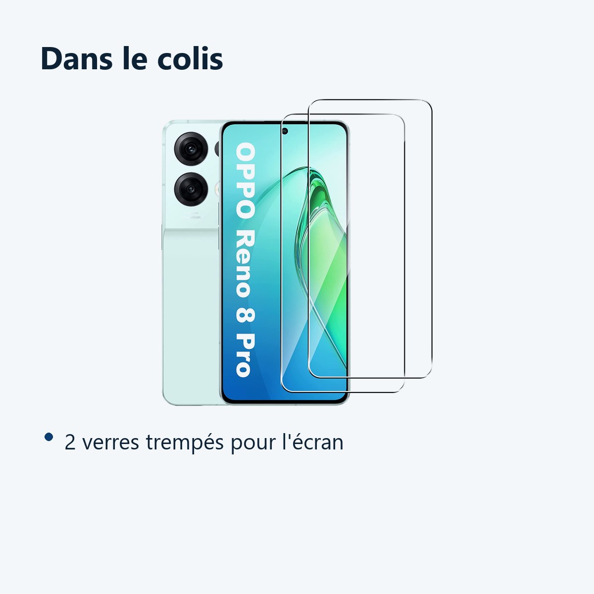 Contenu du colis – X2 Verres Trempes Pour Oppo Reno 8 Pro 5G
