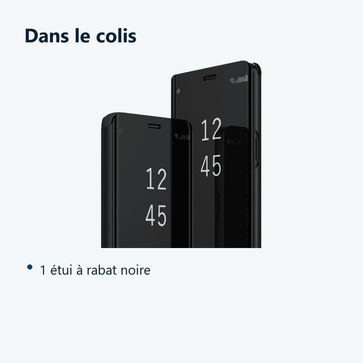 Contenu du colis – Coque Folio Rabat Miroir Pour Samsung Galaxy S23 FE Couleur Noir