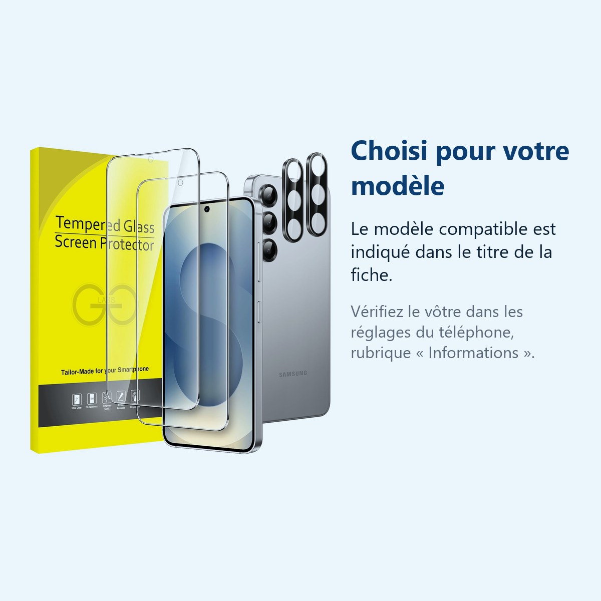 Accessoire ajusté au modèle exact – Verres Trempes et Protections Camera Arriere X2 Pour Samsung Galaxy S25