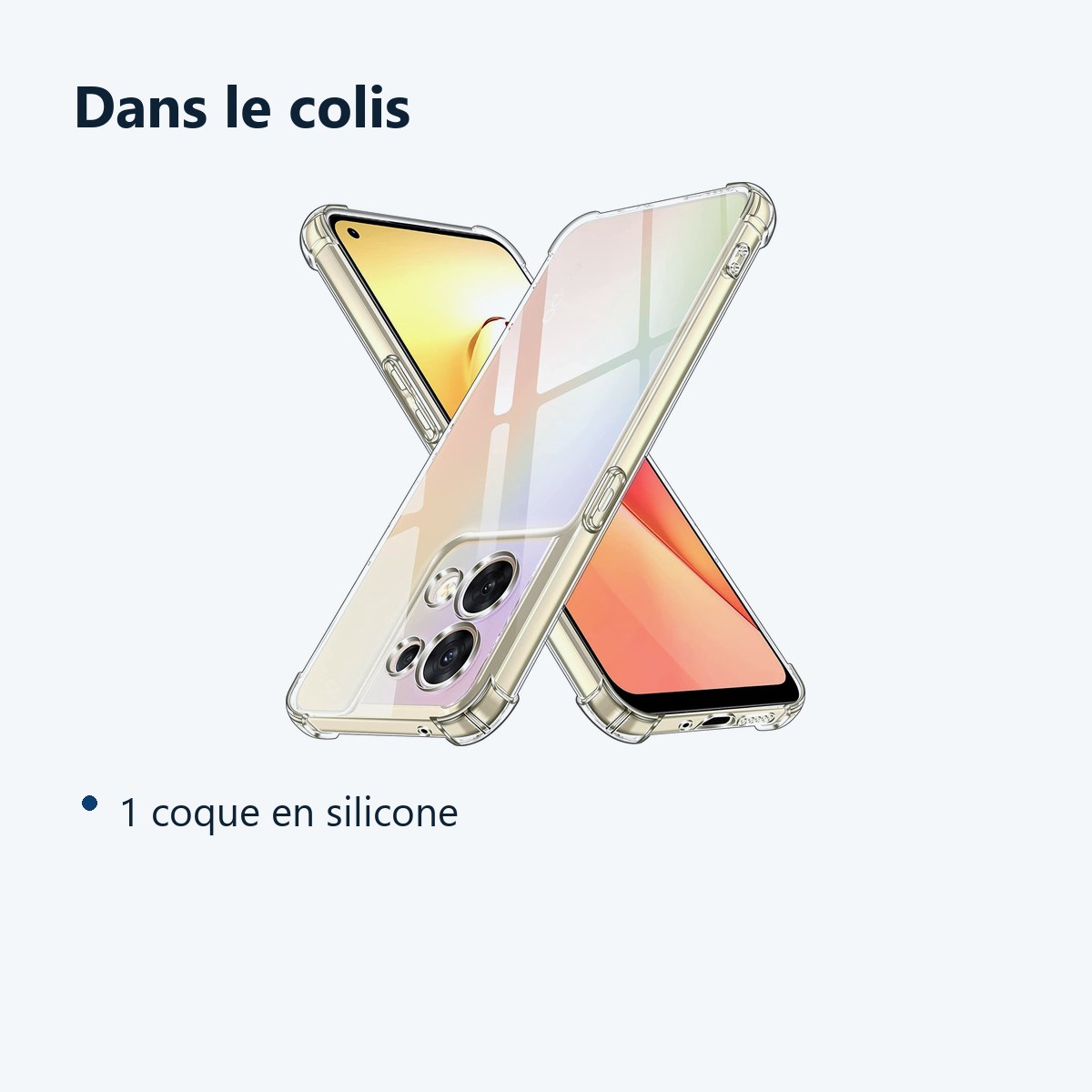 Contenu du colis – Coque Silicone Angles Renforces Pour Oppo Reno 8 5G