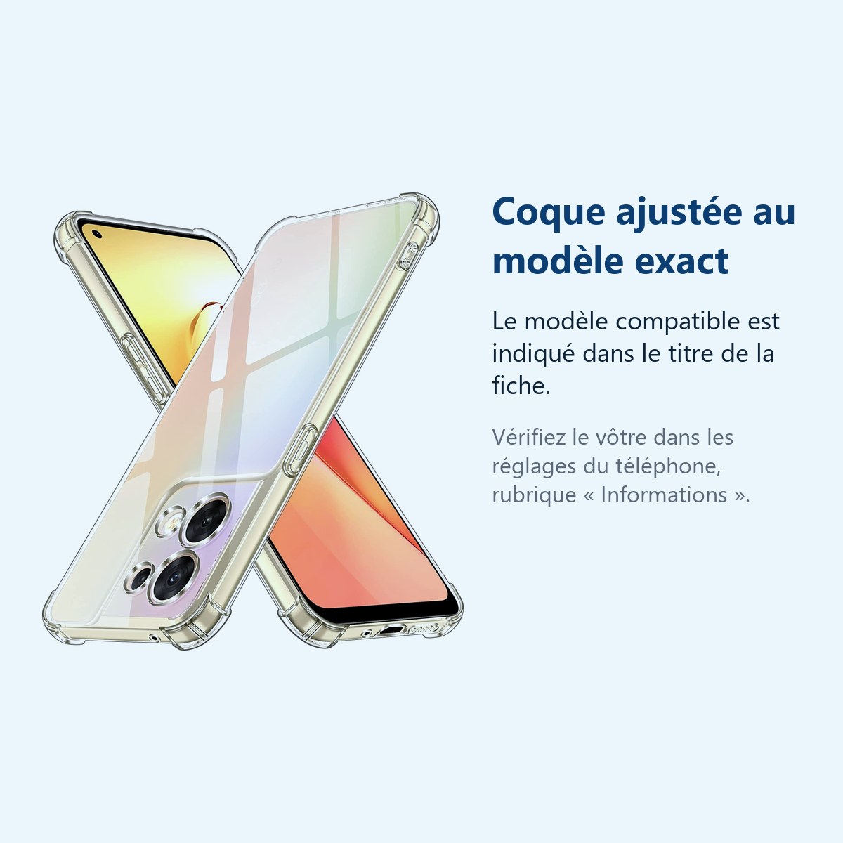 Accessoire ajusté au modèle exact – Coque Silicone Angles Renforces Pour Oppo Reno 8 5G