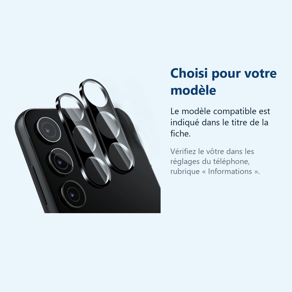 Accessoire ajusté au modèle exact – Verres Protection Camera Arriere X2 Pour Samsung Galaxy S23 Plus