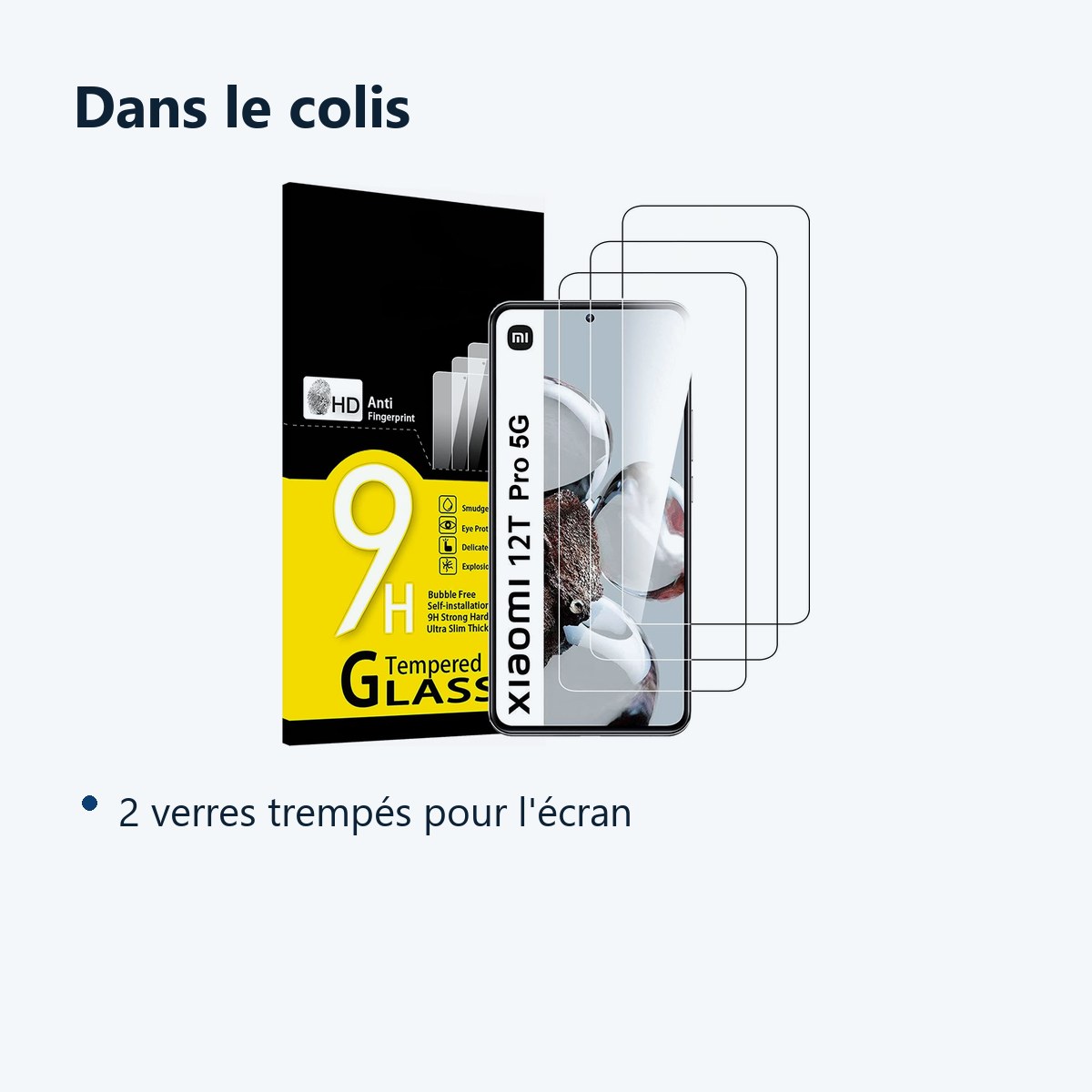 Contenu du colis – X3 Verres Trempes X3 Pour Xiaomi 12T Pro 5G
