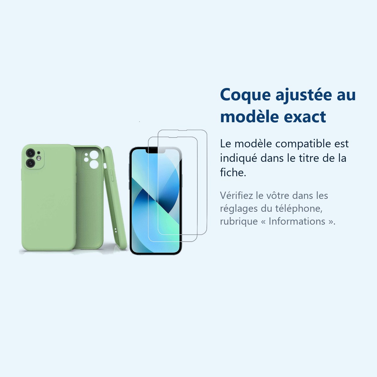 Accessoire ajusté au modèle exact – Coque Silicone Pour iPhone 12 / iPhone 12 Pro Couleur Vert Protection Objectif Appareil P