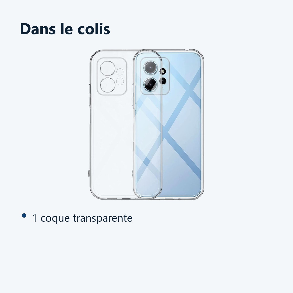Contenu du colis – Coque Silicone Transparente Pour Xiaomi Redmi Note 12 4G