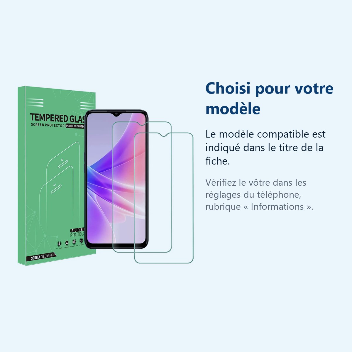 Accessoire ajusté au modèle exact – X2 Verres Trempes Pour Oppo A77 5G / A57 5G