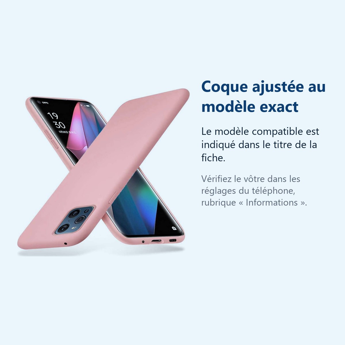 Accessoire ajusté au modèle exact – Coque Silicone Rose Pour Oppo Find X3 Pro