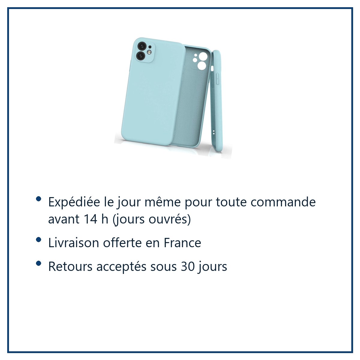 Expédition le jour même, livraison offerte, retours sous 30 jours – Coque Silicone Pour iPhone 12 / iPhone 12 Pro Couleur Ble