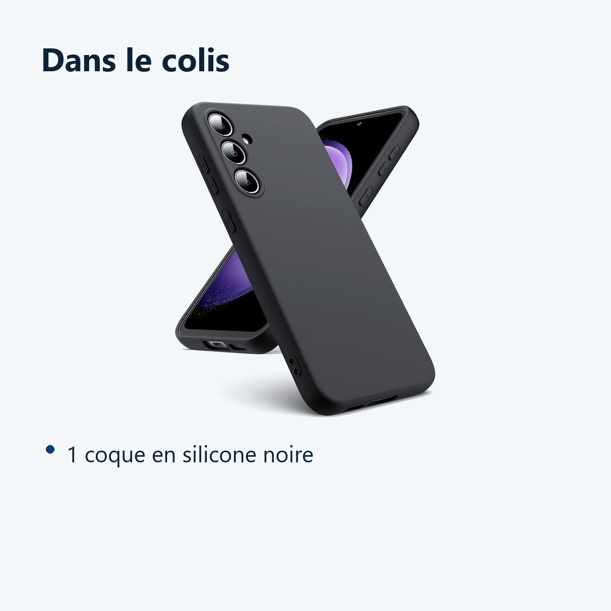 Contenu du colis – Coque Pour Samsung Galaxy S23 FE Silicone Noir